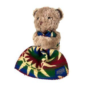 Pendleton by Gund Stuffed Teddy Bear Holding Wool Blanket Animal Vest Plush Logo